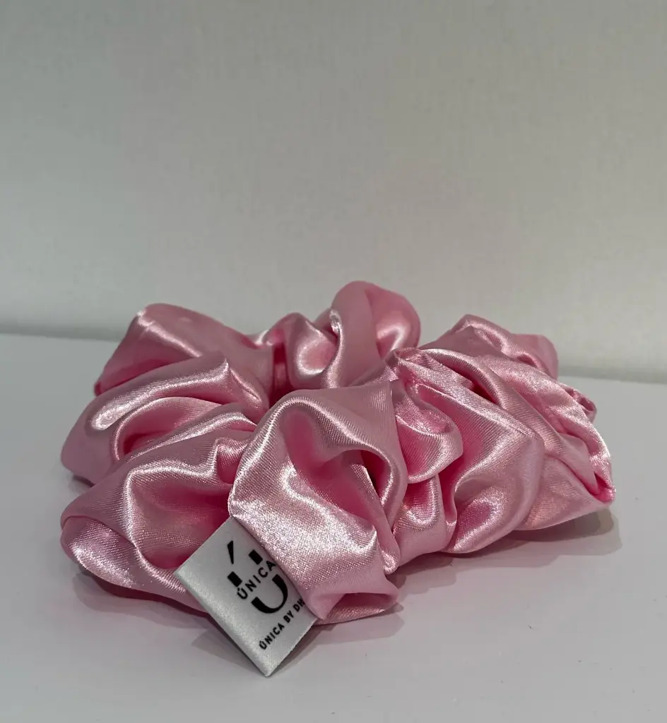 Heavenly Pink Silk Scrunchie
