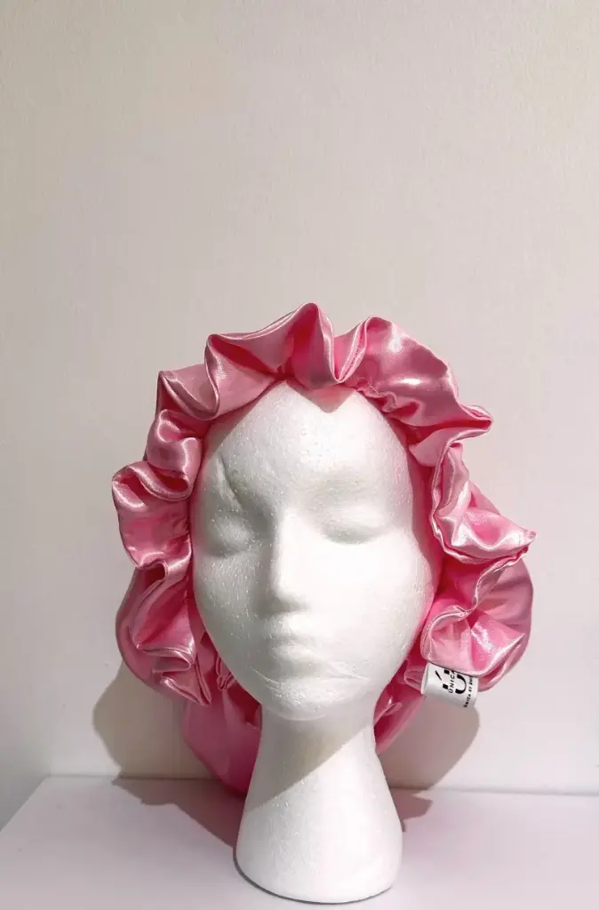 Heavenly Pink Silk Bonnet