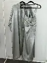 Lunar Grey Silk Robe + Slip Dress