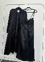 Midnight Black Silk Robe + Slip Dress