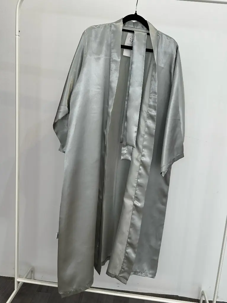 Lunar Grey Silk Robe