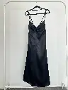 Midnight Black Silk Slip Dress