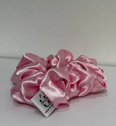 Heavenly Pink Silk Scrunchie