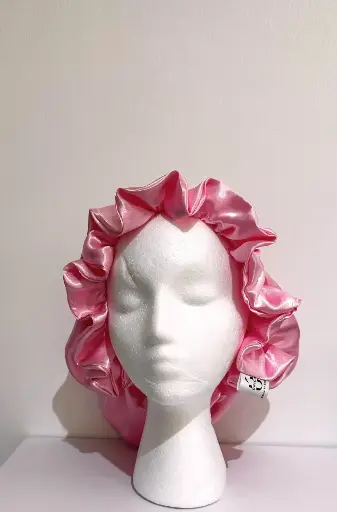Heavenly Pink Silk Bonnet