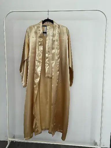 Sunlit Beige Silk Robe